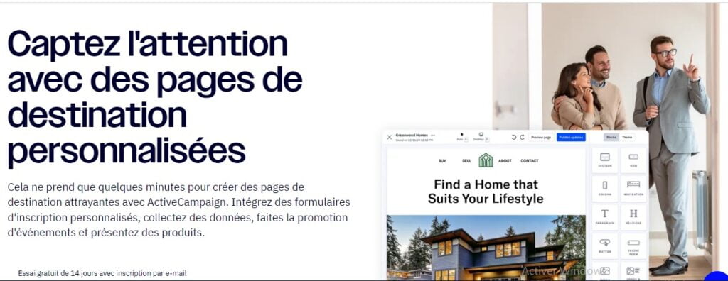 Activecampaign: Pages de destination