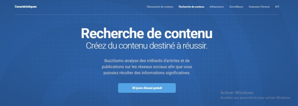 Buzzsumo: Recherche de contenu