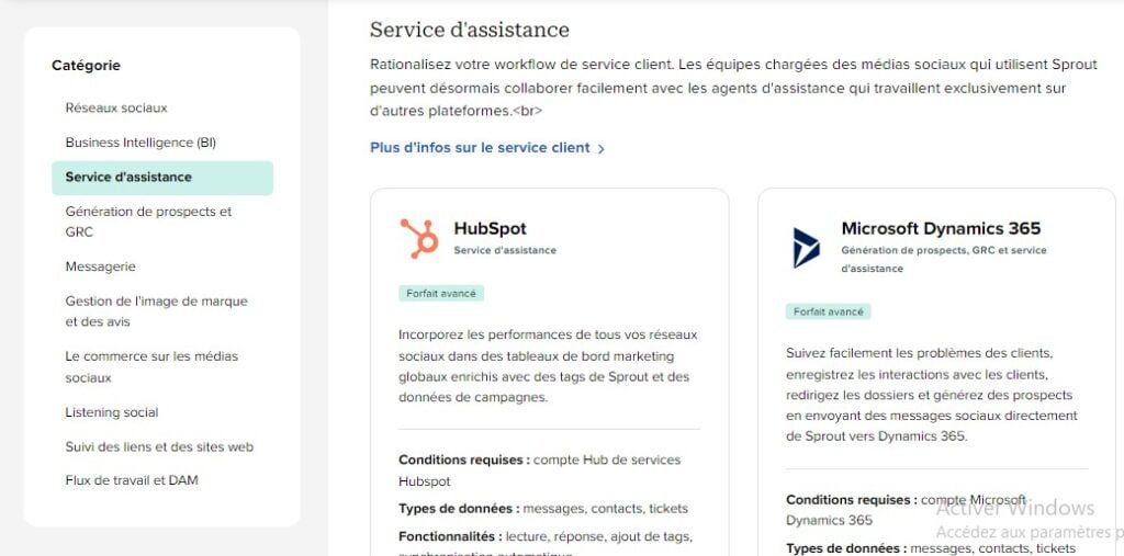sprout social: Intégrations avec Plateformes de CRM et de Service Client