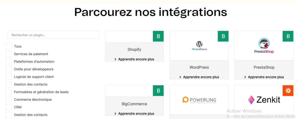 sendinblue: Intégrations et compatibilité avec d'autres plateformes