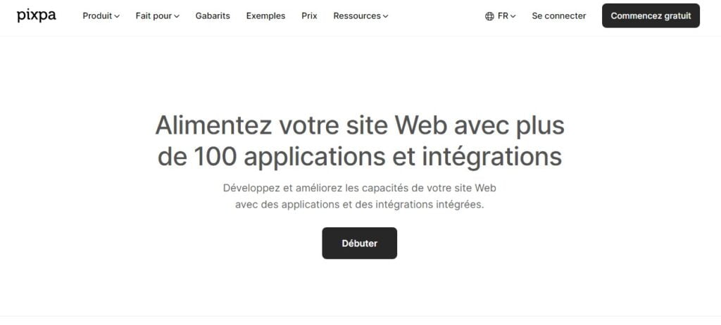 intégrations et Extensions Disponibles avec pixpa