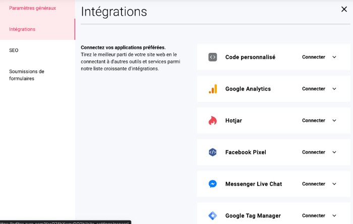 zyro:  Intégrations et Extensions