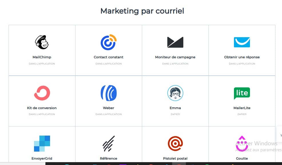 Intégrations avec les Plateformes d'Email Marketing instapage